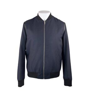 Kooples Navy Bomber with Leather Details
